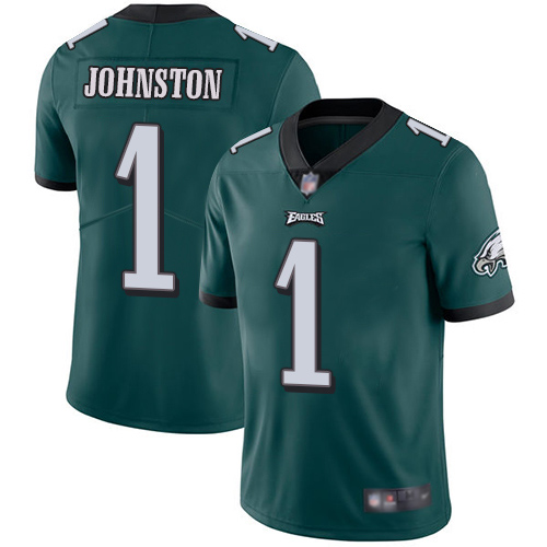 Men Philadelphia Eagles #1 Cameron Johnston Midnight Green Team Color Vapor Untouchable NFL Jersey